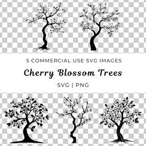 Árbol de flor de cerezo Svg, vector de árbol de Sakura, cerezo japonés Svg, vector de Sakura en flor, flor de primavera Svg, árbol inspirado en la naturaleza