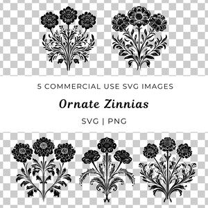 Sierlijke zinnia's, Zinnia Flower Svg, decoratieve bloemen Vector, Zinnia Bloom Svg, ingewikkelde bloem Svg, gedetailleerde bloemen Vector, tuinbloem