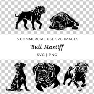 Bull Mastiff Svg, Vector de perro mastín, Perro guardián Svg, Vector de raza de perro grande, Perro protector Svg, Vector gigante gentil, Vector de dueño de perro