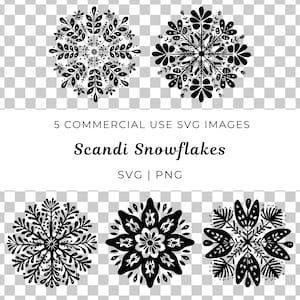 Fiocchi di neve di Natale di arte popolare scandinava SVG, fiocco di neve scandinavo SVG, fiocchi di neve di arte popolare SVG, fiocco di neve nordico SVG, fiocco di neve di Natale