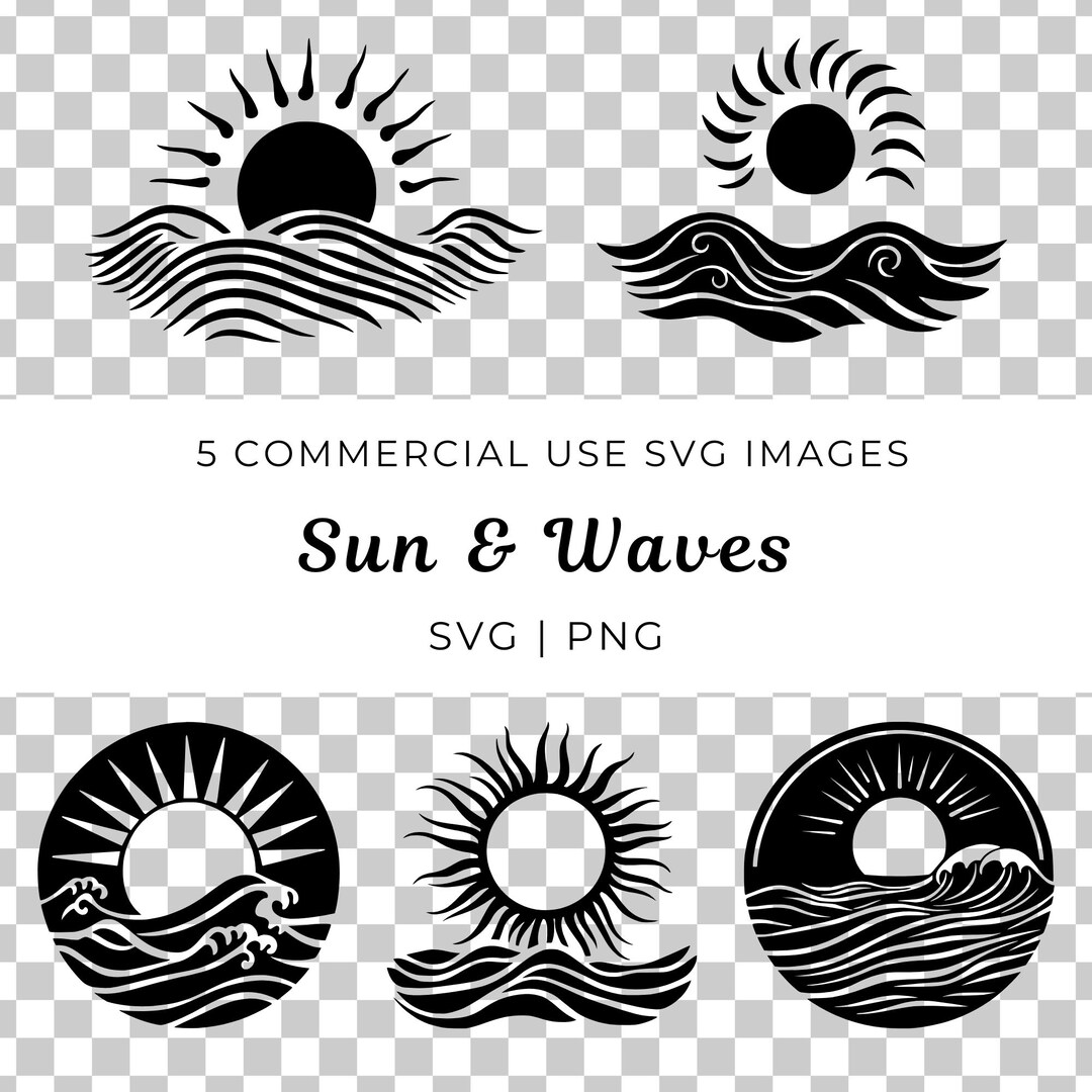 Sunwave Vector Sun and Waves Vector Art, Beachy SVG PNG (digital Download) - Etsy