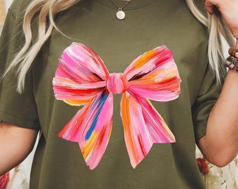 Brushstroke Pink Bow PNG, Girly Clipart (Digital Download)