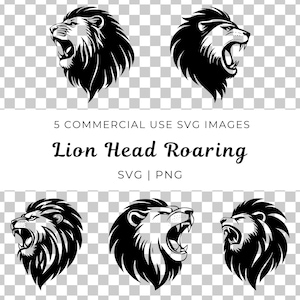 Testa di leone ruggente Svg, Vettore di leone feroce, Leone maestoso Svg, Vettore di animali selvatici, Re della giungla Svg, Bestia potente Svg, Leone feroce Svg