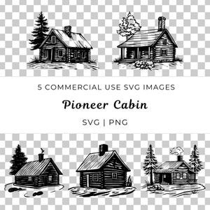 Pioneer Cabin Vector, Pioneer Home Vector, historisch gebouw Vector, rustieke hut Svg, blokhut Svg, traditionele hut, plattelandshut