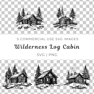 Wildernis blokhut Svg, rustieke blokhut SVG, bosrijke retraite huis, boslandschap, rustige wildernis ontwerp, rustieke Cottage scène