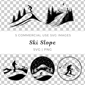 Pente de ski Svg, vecteur de ski de montagne, Svg de pente enneigée, vecteur de ski d'hiver, ski alpin, vecteur de ski alpin, sports de neige, montagne givrée