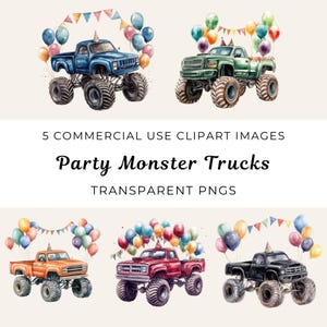 Monstertruck Png, alles Gute zum Geburtstag Png, Geburtstag Luftballons, Clipart für Monstertruck einladen, Auto Clipart, Monstertruck Party Png, Racing Png