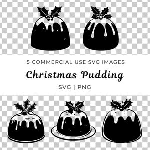 Svg de pouding de Noël, vecteur de dessert des fêtes, Svg de pouding festif, pouding aux figues, Svg de pouding traditionnel, Svg de Noël mignon, pudding de Noël