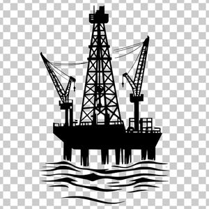 Offshore Rig Svg File Oil Rig Plaform in Ocean Svg, Drilling Rig Svg, Gas Drilling Offshore ...