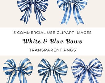 Coquette blauwe strikken clipart, girly png-bundel (digitale download)