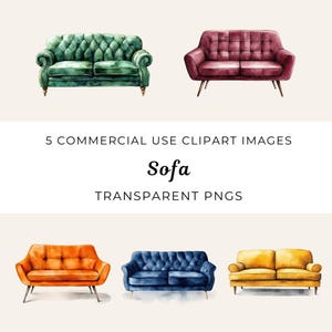 Sofa Clipart Png, Living Room Furniture Clipart, Couch Clipart, Home Decor Clipart, Modern Sofa Png, Cozy Sofa Png, Interior Design Clipart