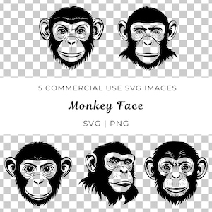 Monkey Face Svg, Monkey Head Svg, Animal Kingdom Svg, Cute Monkey Svg, Safari Animal Svg, Monkey Expression Svg, Wild Animal, Exotic Animal