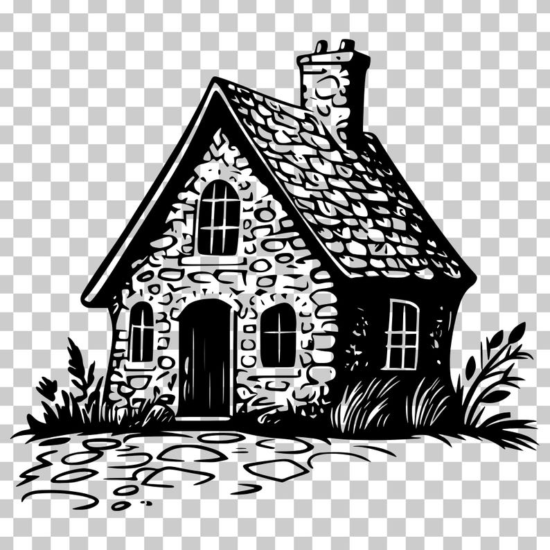 Stone Cottage SVG, Rustic Vector Art (digital Download) - Etsy