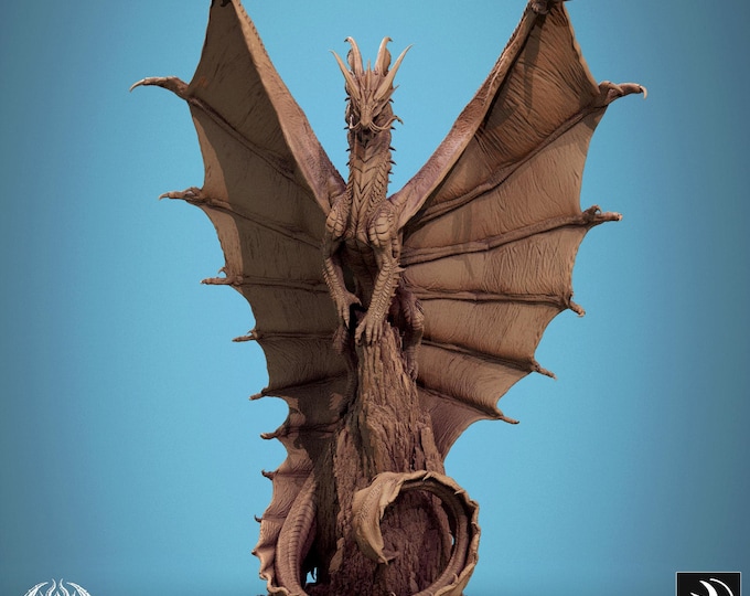 Featured listing image: Legendary Gold Dragon (4 Variants) by Rescale Miniatures| Broken Blood |TTRPG|DND| Pathfinder| Dungeons and Dragons|