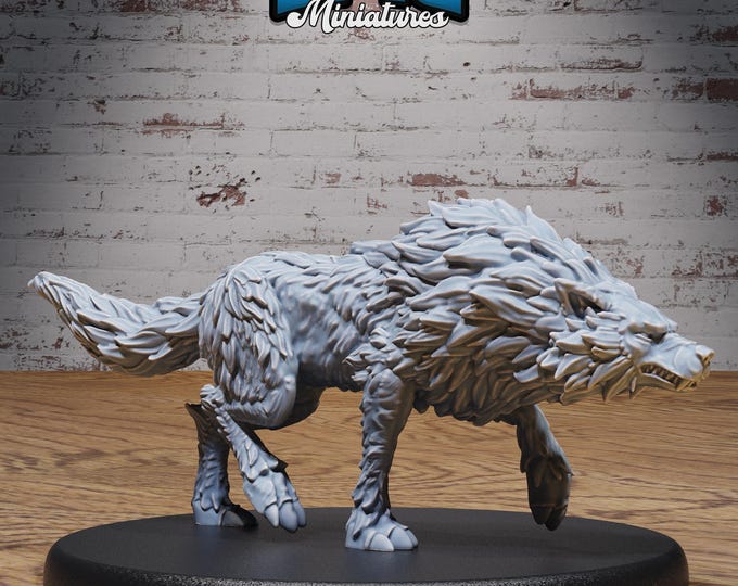 Featured listing image: Winter Wolf by Epic Miniatures |TTRPG|DND| Pathfinder| Dungeons and Dragons|