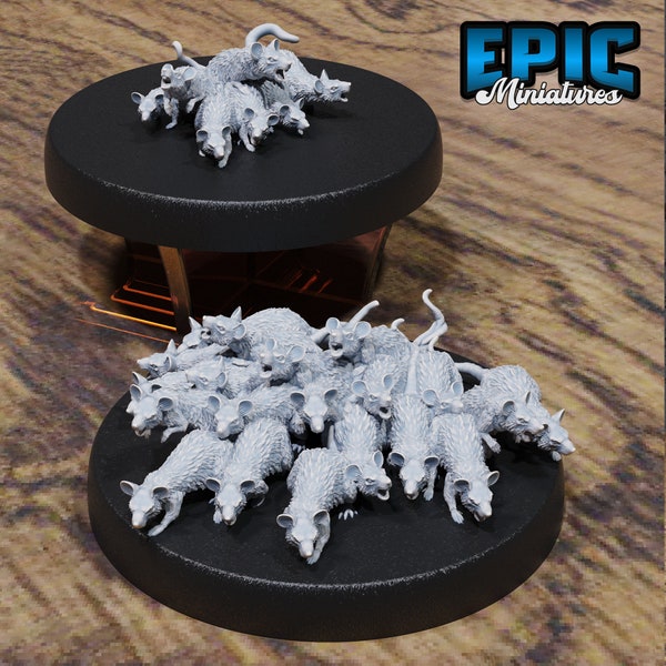 Rat Swarm by Epic Miniatures| City Sewers Set 98|TTRPG|DND| Pathfinder| Dungeons and Dragons|