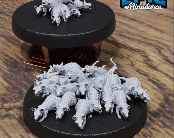 Featured listing image: Rat Swarm by Epic Miniatures| City Sewers Set 98|TTRPG|DND| Pathfinder| Dungeons and Dragons|