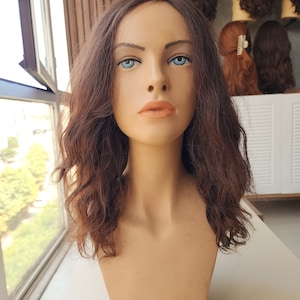 100% Human Hair Wig, Natural Color Lace Front Wig for Women, Long Straight Hair (50-55cm)