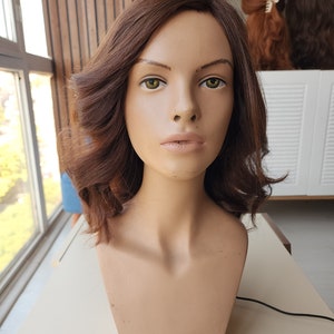 Luxurious Women&#39;s Wig - 100% Human Hair, Ash Brown (#7.1), 40-45 cm Length