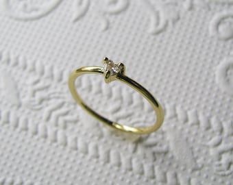 Filigraner und zeitloser Ring mit HERZ stein, Kupfer 18K Vergoldet für Damen