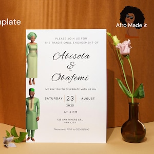 Biglietto di nozze africano tradizionale invito di nozze - Invito di nozze - Coppia di sposi nigeriani 2