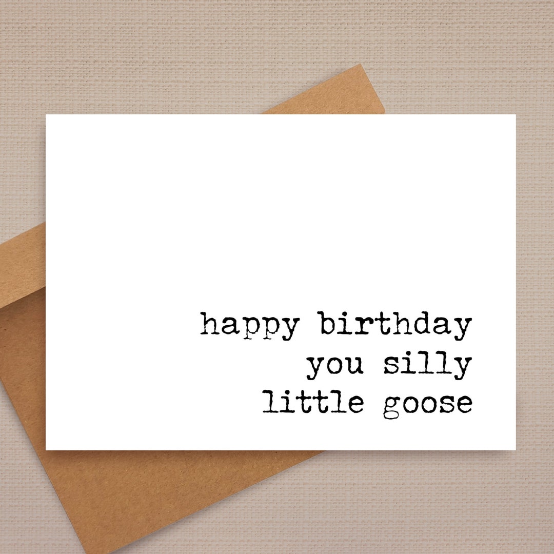 Funny Birthday Card / Happy Birthday You Silly Little Goose / Funny ...
