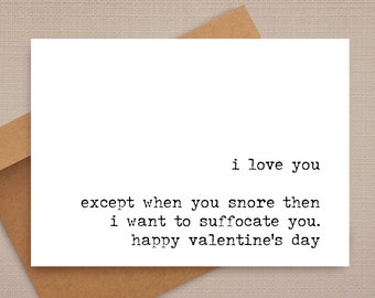 funny anniversary card / i love you except / funny card / rude anniversary card / anniversary cards / for her