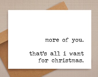 carte de Noël amusante / c'est tout ce que je veux pour Noël / carte amusante / jolie carte de Noël / cartes de Noël / pour lui / pour elle
