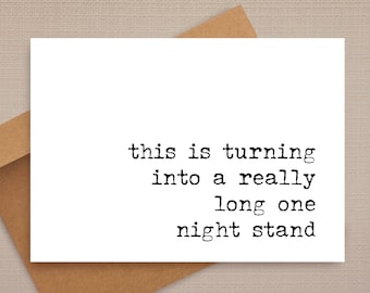 funny anniversary card / really long one night stand / funny card / rude anniversary card / anniversary cards / for her