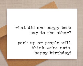 funny birthday card / people will think we're nuts / funny card / rude birthday card / birthday cards / for friend / for her