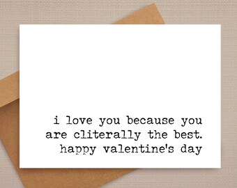 funny anniversary card / you are cliterally the best / funny card / dirty anniversary card / valentine's day cards / for her