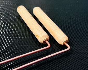 Pair 100 % Solid Copper Dowsing Rods - 2pcs Divination Rods with Wood Handles - Handmade Copper solid divining rods