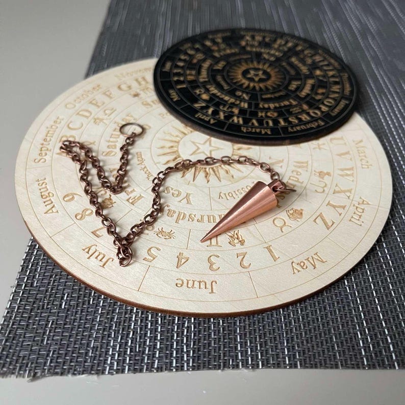 100% Pure Solid Copper Dowsing Pendulum on Bronze-colored Decorative Chain - Handmade Cone Divination Pendulums image 17
