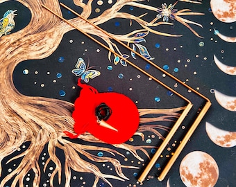 Pair 100 % Solid Copper Dowsing Rods + Pure Copper Divination Pendulum -