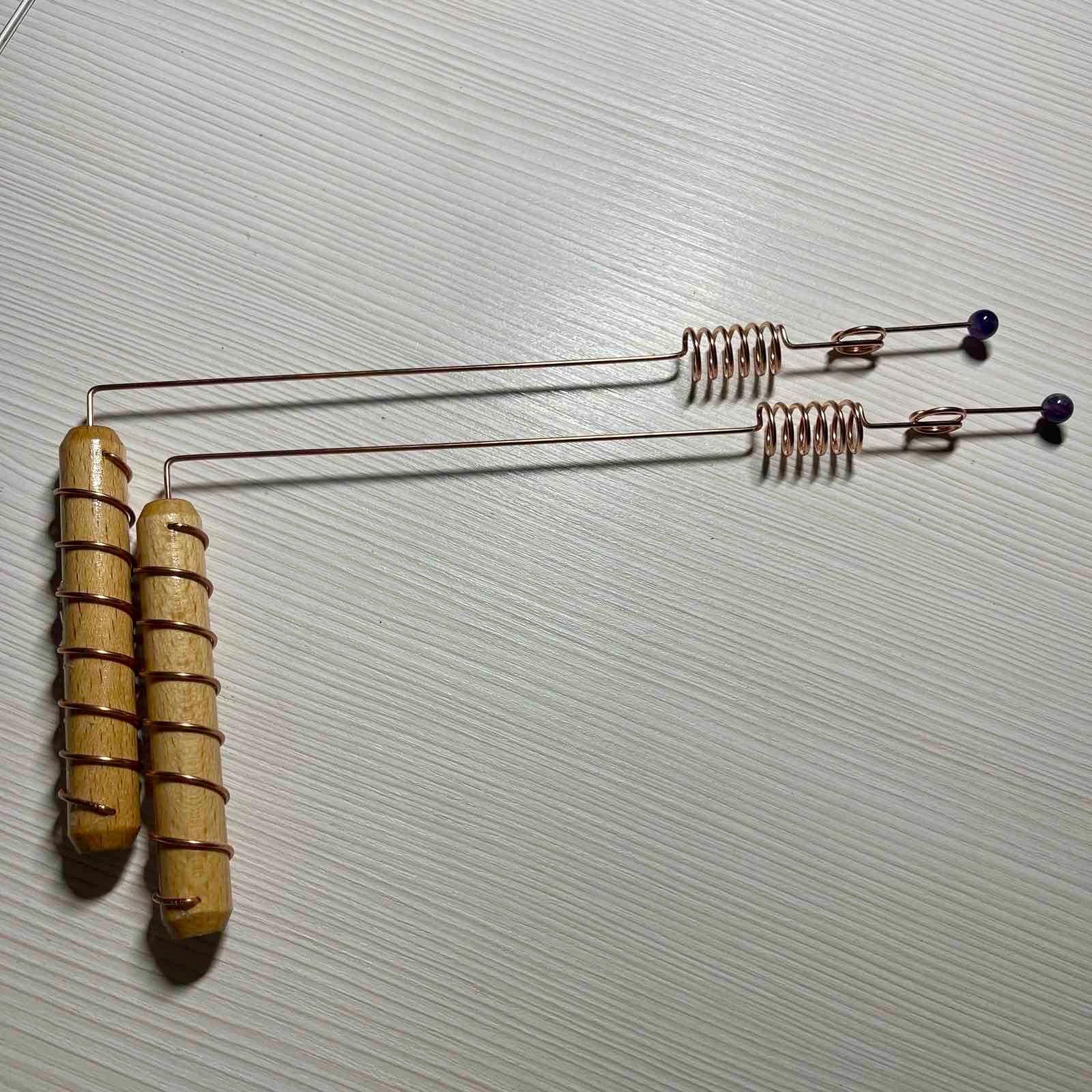 2pcs Amethyst Copper Dowsing Rods Featuring Solid Copper Grounding Coil ...