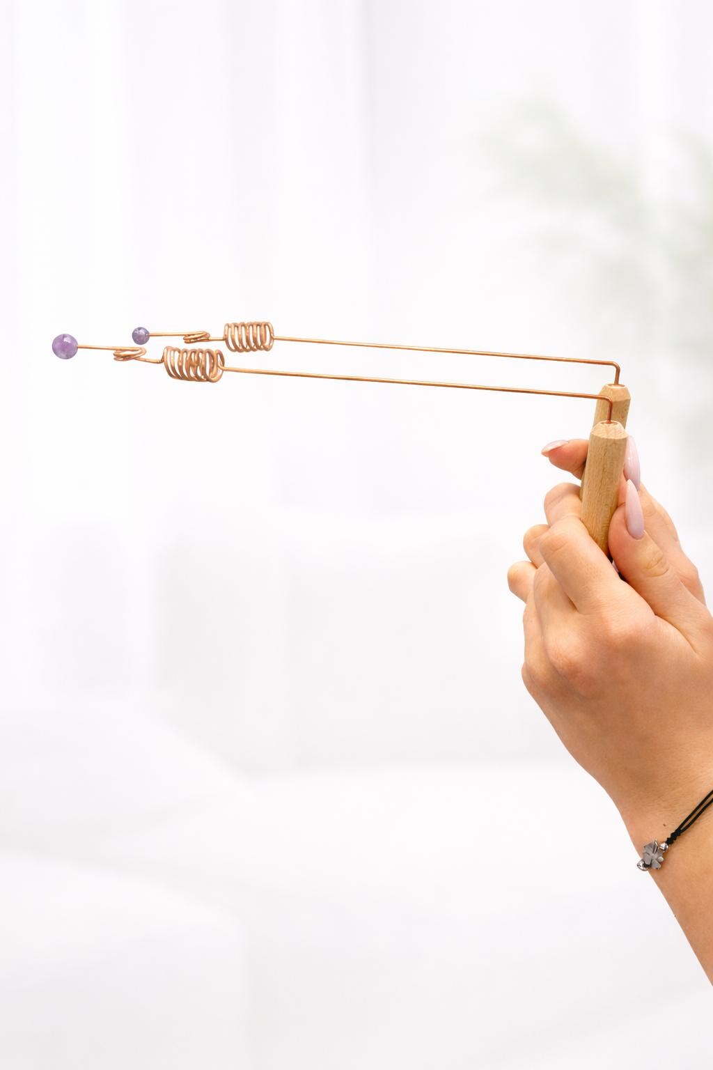 2 Amethyst Copper Dowsing Rods With Crystals - Sacred Cubit 144 Mhz - Etsy