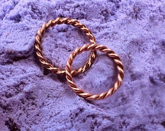 Handmade Twisted Pure Copper Finger Ring – Energy Balancing Jewelry