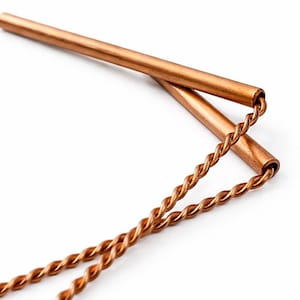 Varillas de radiestesia de cobre macizo 100 % trenzado: varilla energética de cobre puro hecha a mano