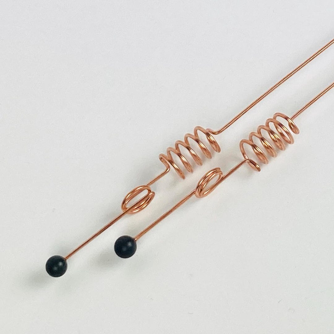 USA 2 Shungite Copper Dowsing Rods With Crystals - Handmade Copper ...