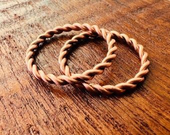 Two Handmade Pure Copper Ring: Energy Balance Band. Choose your Size