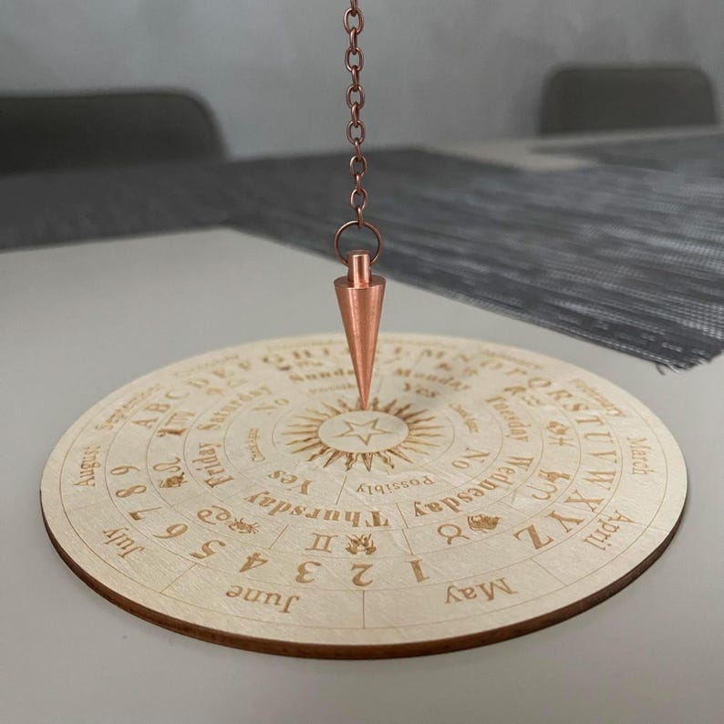 100% Pure Solid Copper Dowsing Pendulum on Bronze-colored Decorative Chain - Handmade Cone Divination Pendulums image 18