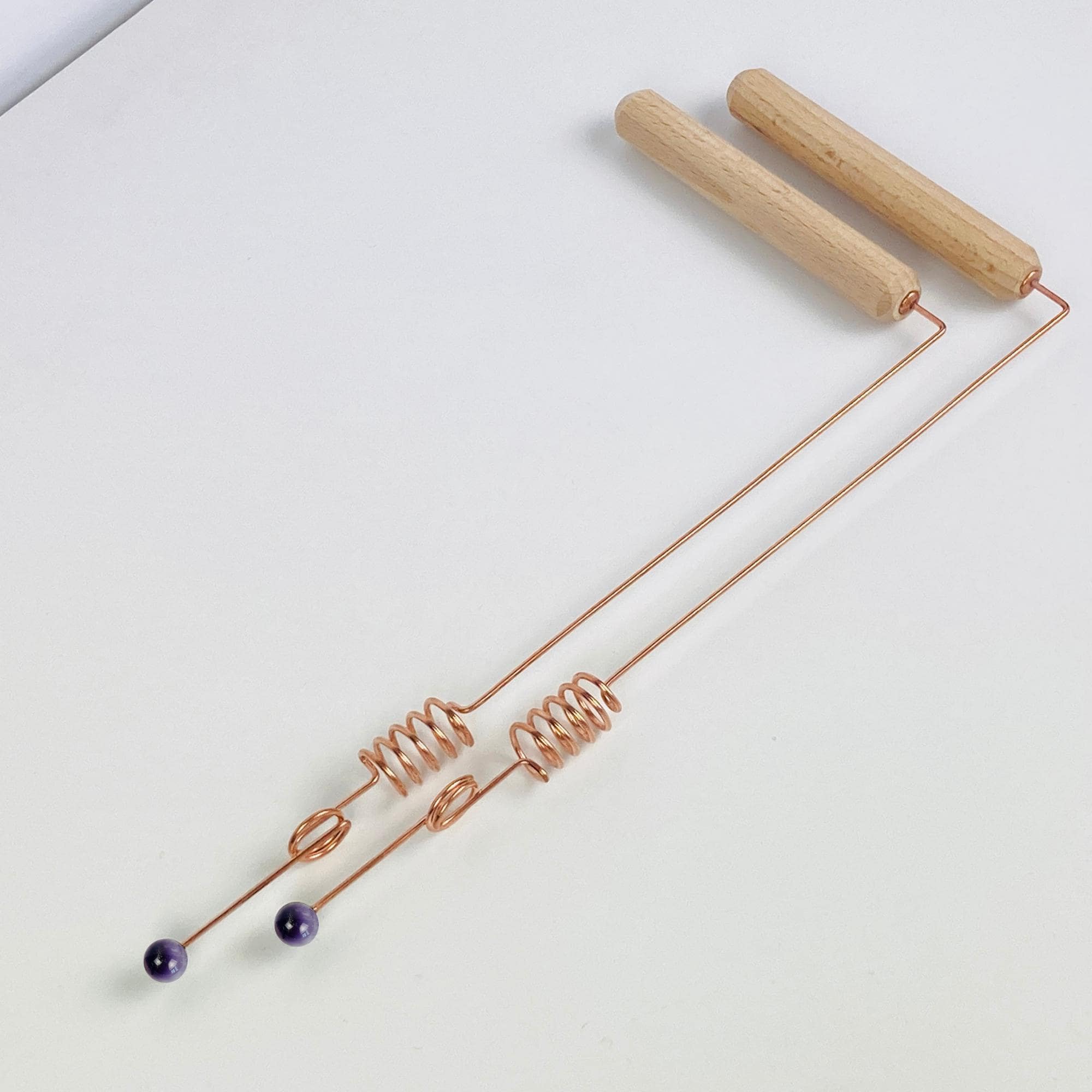 2 Amethyst Copper Dowsing Rods With Crystals - Sacred Cubit 144 Mhz - Etsy