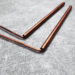 2 baguettes de sourcier 100 % cuivre massif - Paire de baguettes de sourcier avec poignées en cuivre - Baguettes de sourcier fait main en cuivre massif