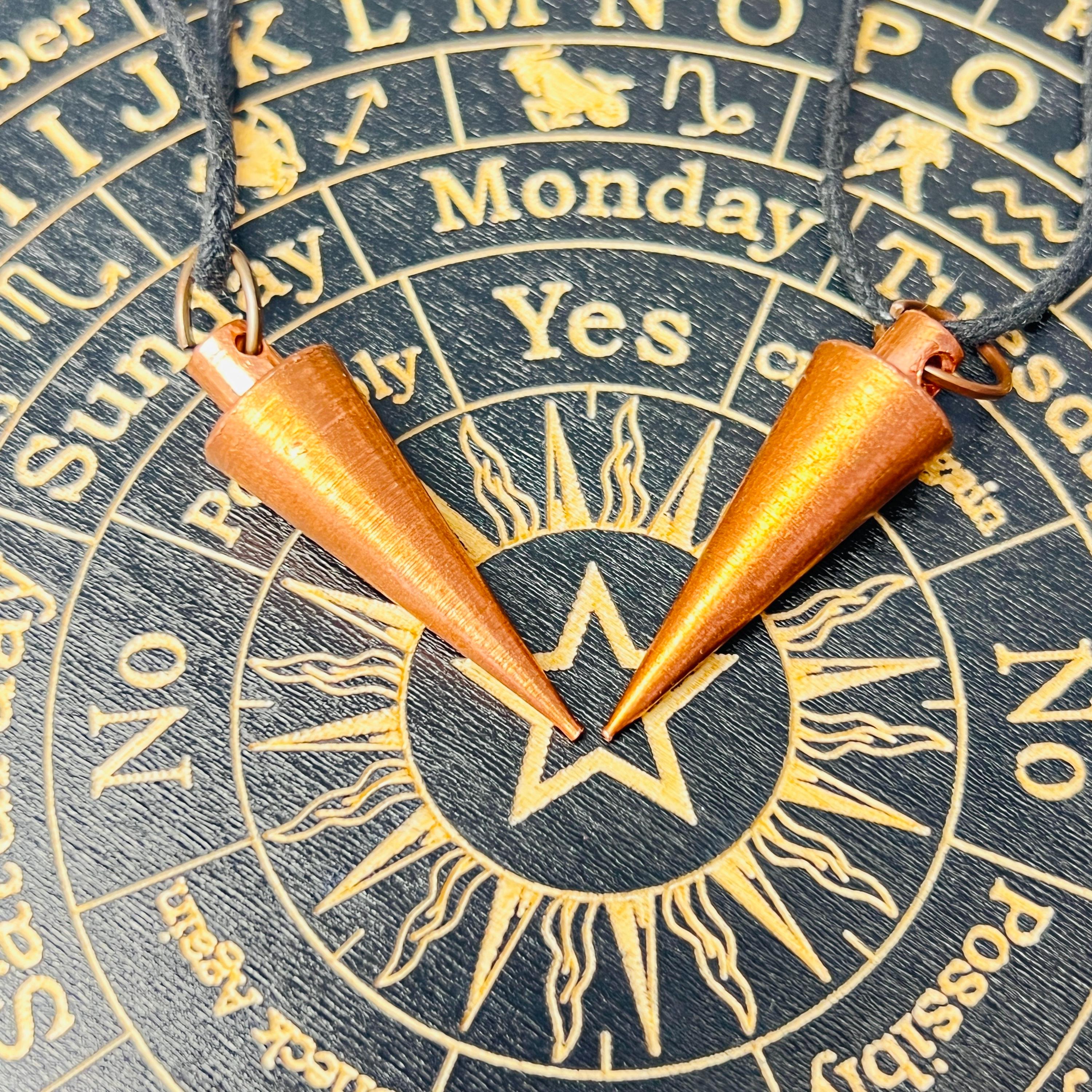 2 Solid Copper Dowsing Pendulums | 100% Copper Divination pendulums | 2 Metal pendulums | 2 Pure Copper Dowsing pendulums