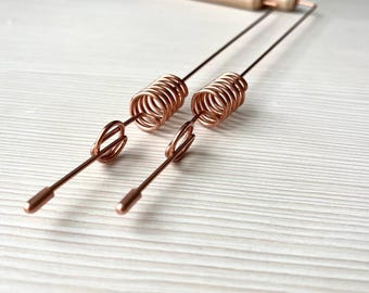 2pcs Copper Dowsing Rods with Copper Tip - Pair Handmade Divination Rod
