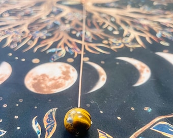 Tensor rod with Tiger Eye Ball | Copper Dowsing Rod Bobber | Biotensor
