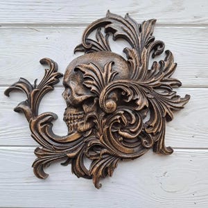 Wooden Skull Gothic Style - Wall Decor - Handcrafted wooden art
