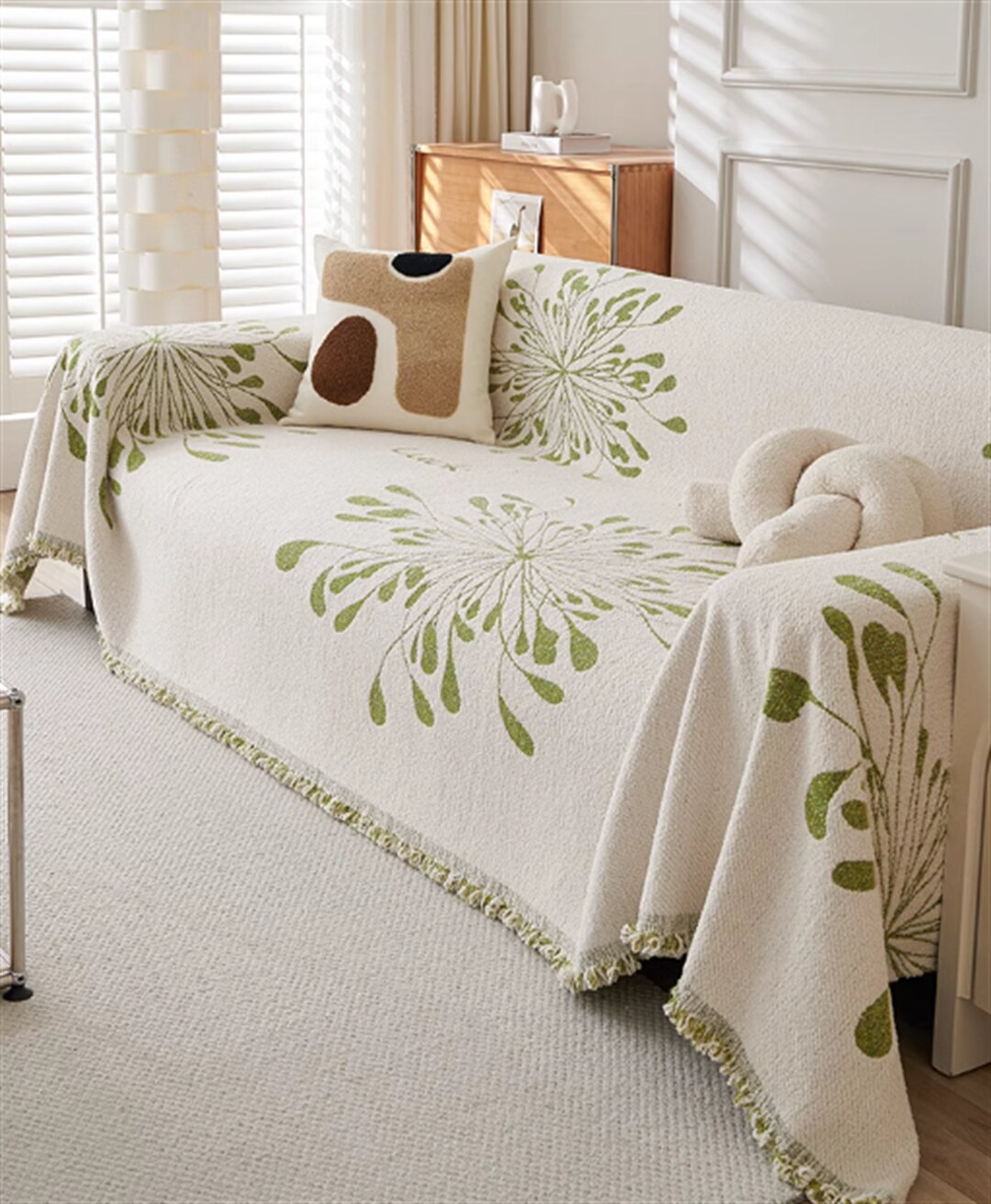 Simple Floral Six Colors Chenille Sofa Coversminimalism Sofa Etsy