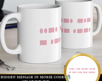 Taza de 15 oz con código Morse de Subtle Fuck Trump, taza anti-Maga, regalo feminista de resistencia, mi cuerpo, mi elección, regalos para mujeres, destruir el patriarcado