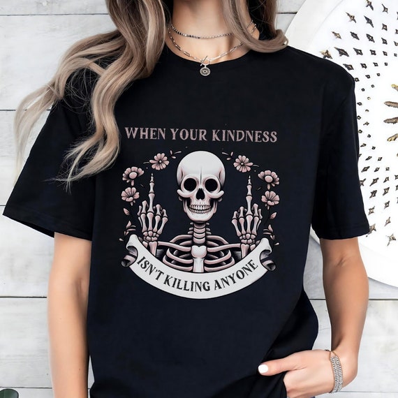Women's Kindness Matters T-Shirt – Cute Blessed Graphic Tee, Soft Short Sleeve Top – Size L